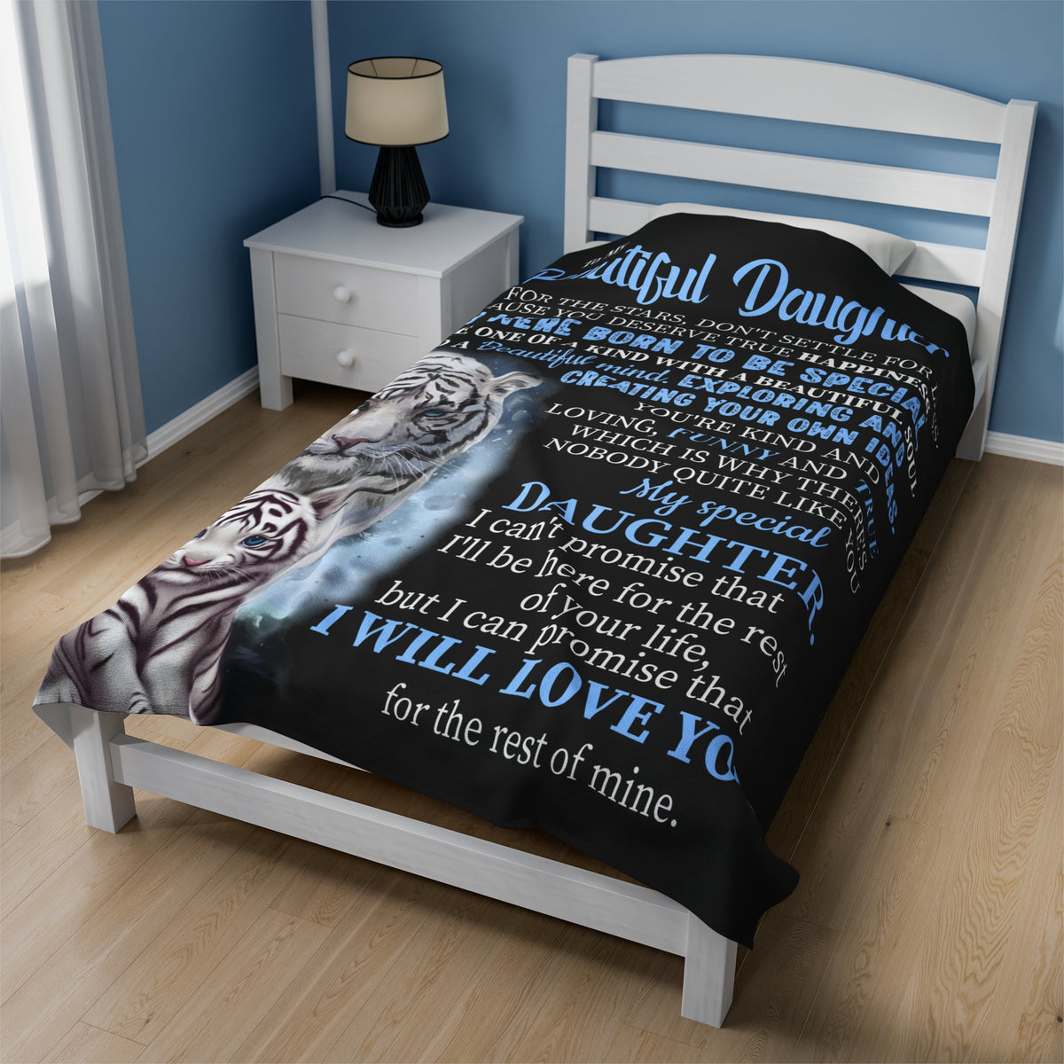 To My Beautiful Daughter - Reach for the stars - Velveteen Plush Blanket