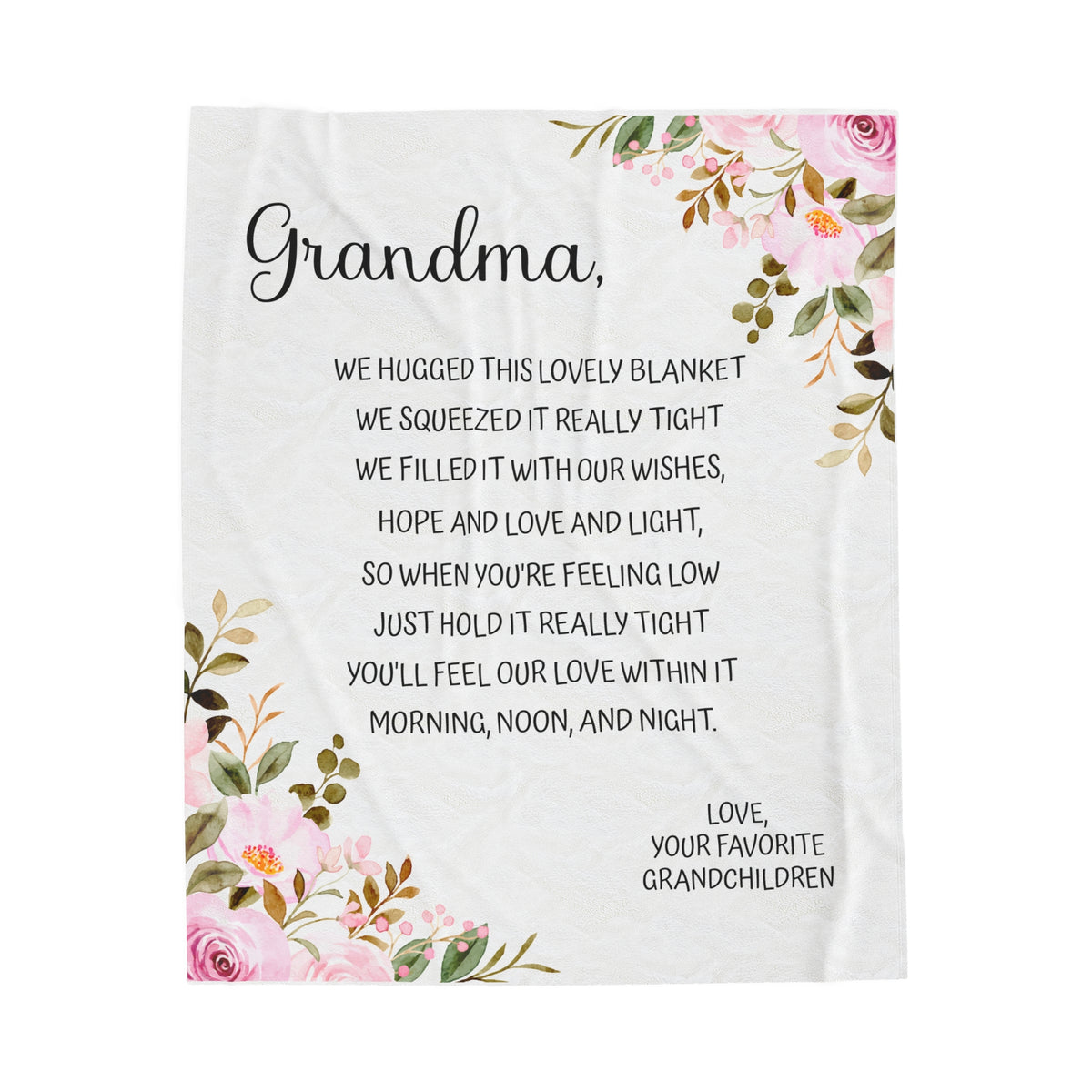 Grandma - We hugged this lovely blanket - from grandchildren - Velveteen Plush Blanket