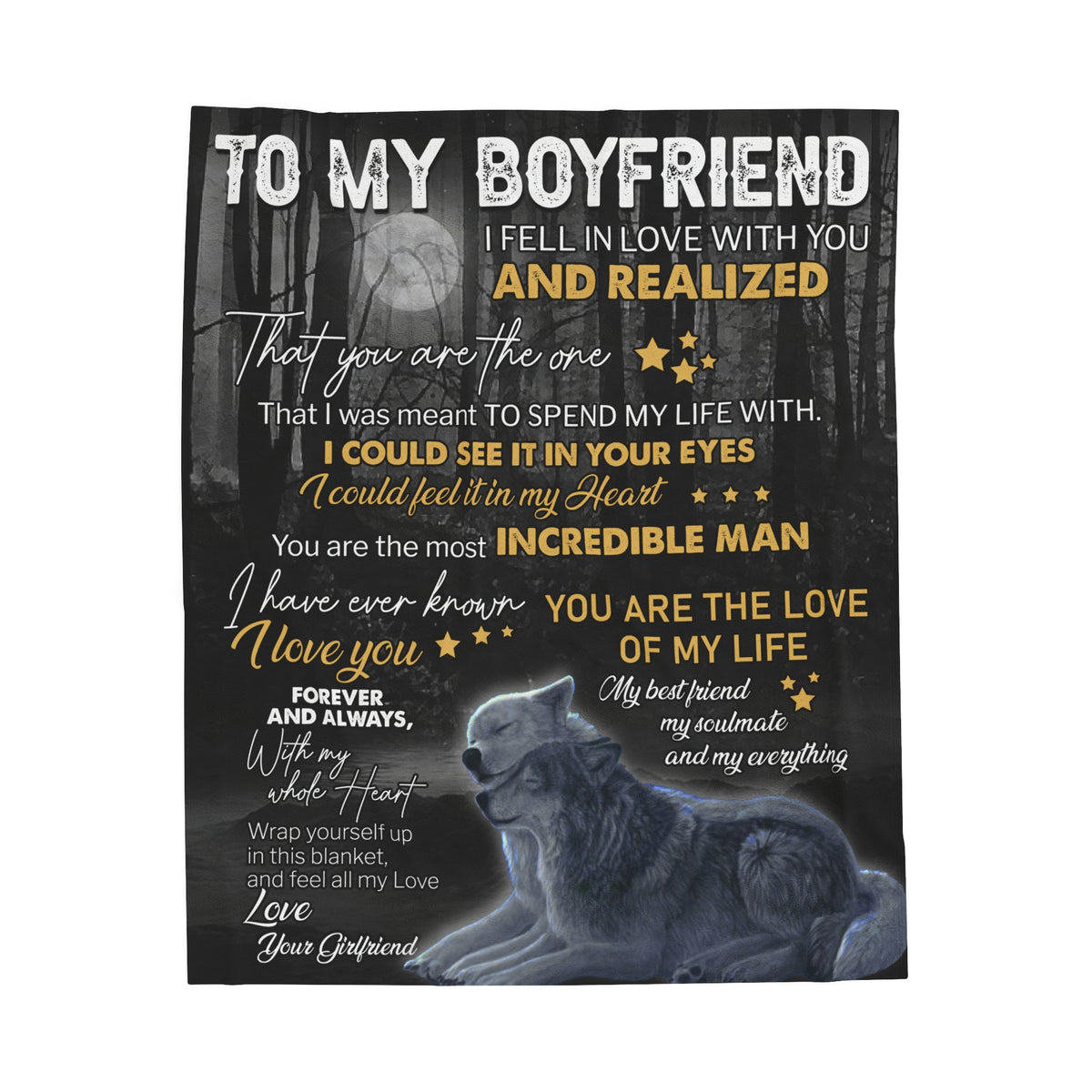 To My Boyfriend - You are the one - Velveteen Plush Blanket