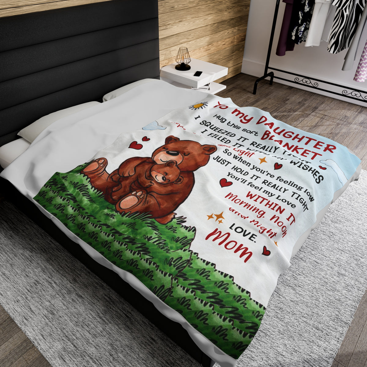 To My Daughter - Hug this soft Blanket - Velveteen Plush Blanket