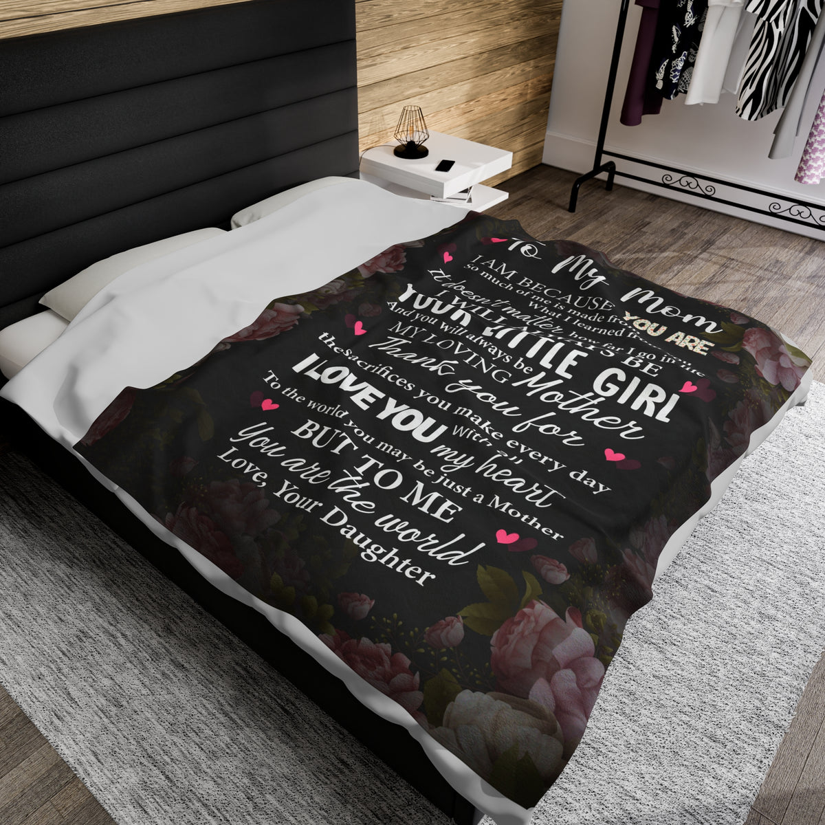 To my Mom - always be your little girl - Velveteen Plush Blanket