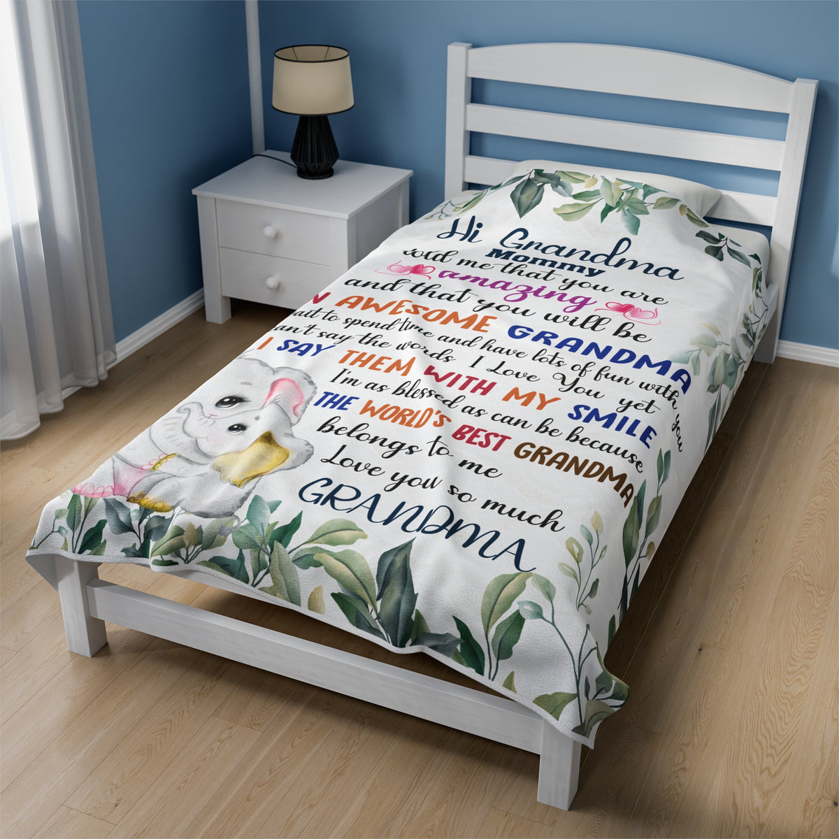 Hi Grandma - Mommy told me you were amazing - Velveteen Plush Blanket