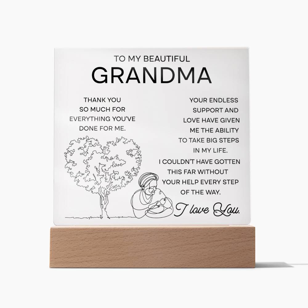 A Timeless Tribute to Grandma's Endless Support - Acrylic Plaque