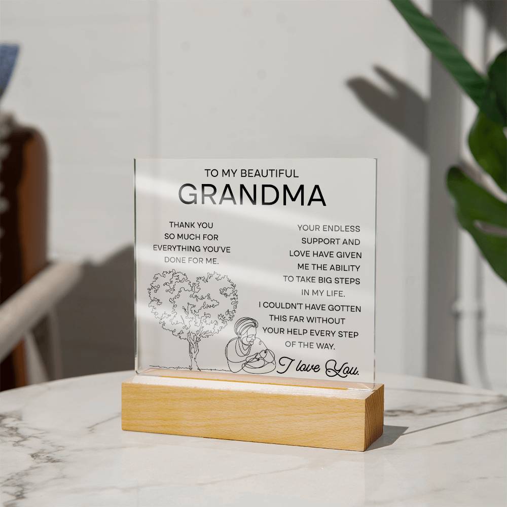 A Timeless Tribute to Grandma's Endless Support - Acrylic Plaque