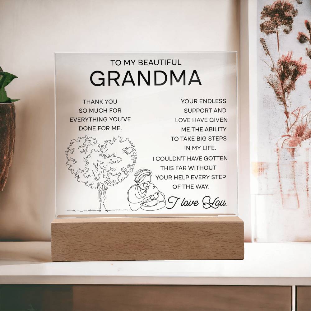 A Timeless Tribute to Grandma's Endless Support - Acrylic Plaque
