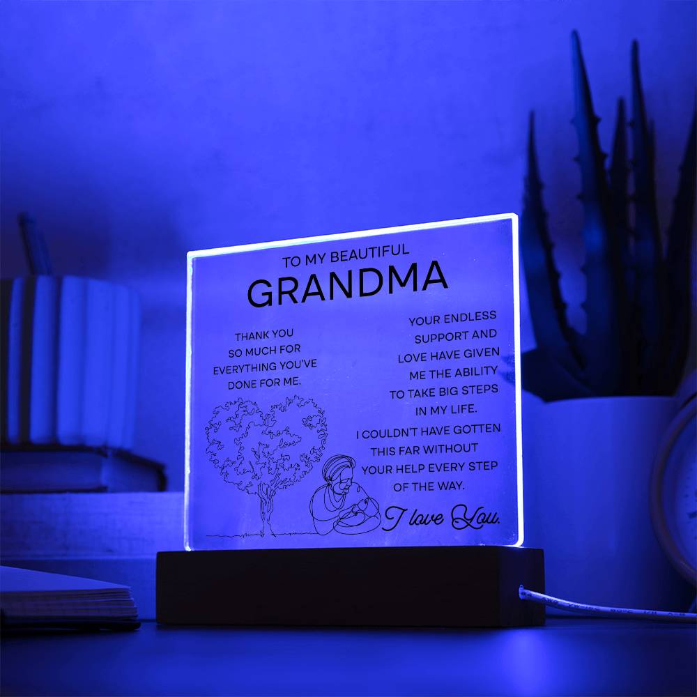 A Timeless Tribute to Grandma's Endless Support - Acrylic Plaque