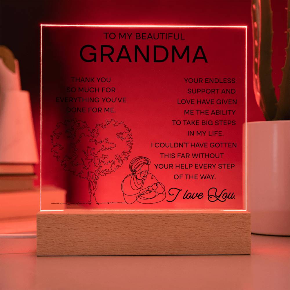 A Timeless Tribute to Grandma's Endless Support - Acrylic Plaque