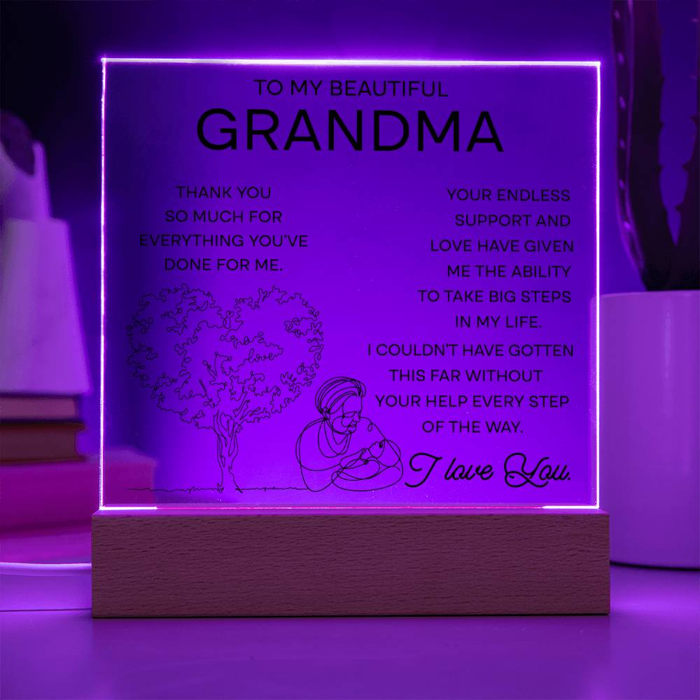 A Timeless Tribute to Grandma's Endless Support - Acrylic Plaque