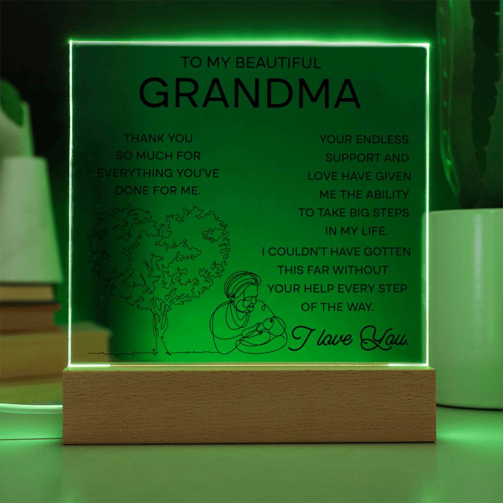 A Timeless Tribute to Grandma's Endless Support - Acrylic Plaque