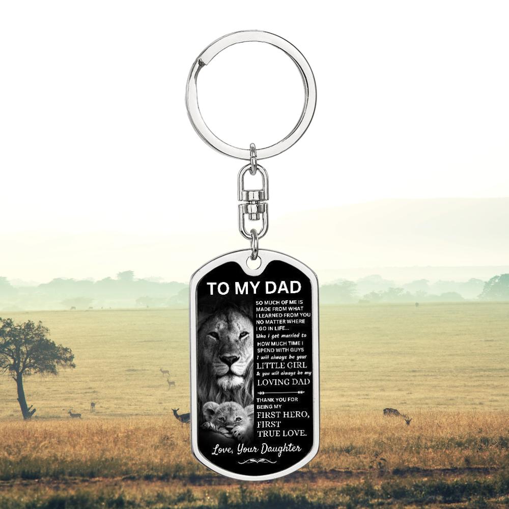 Unleash Your Lion/ Love: Personalized Keychain for Dad, From His Little Girl