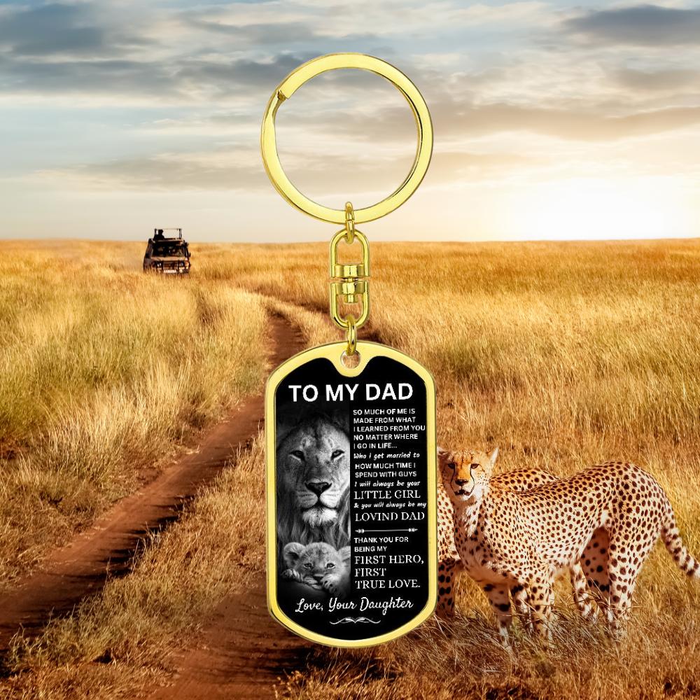 Unleash Your Lion/ Love: Personalized Keychain for Dad, From His Little Girl