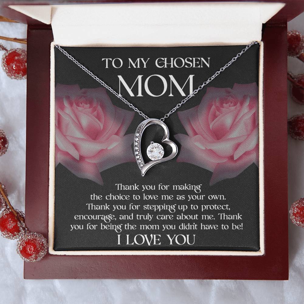 Bonus Mom-My Chosen Mom Forever Love Pendant Necklace