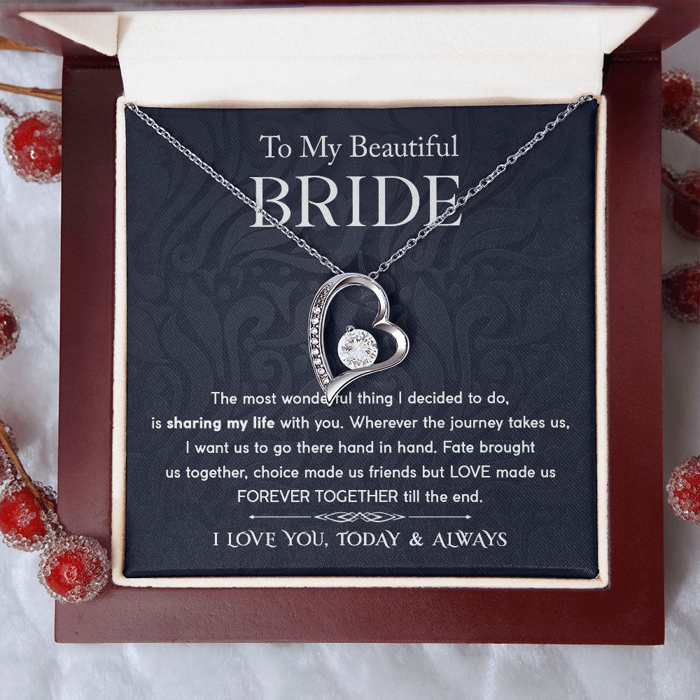 Forever Love Necklace, Beautiful Bride, Wedding Jewelry, Eternal Love, Stunning Necklace, Exquisite Craftsmanship, Elegance, Grace, Special Day, Timeless Beauty