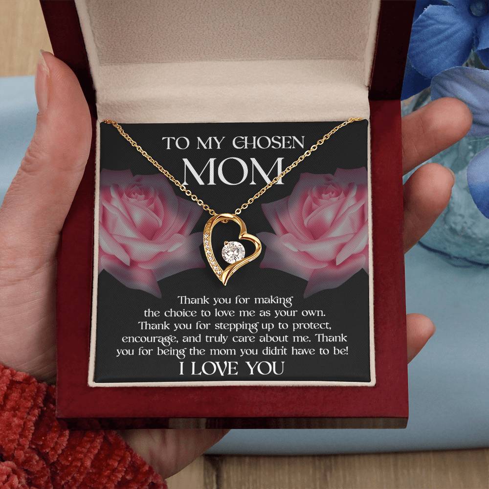 Bonus Mom-My Chosen Mom Forever Love Pendant Necklace
