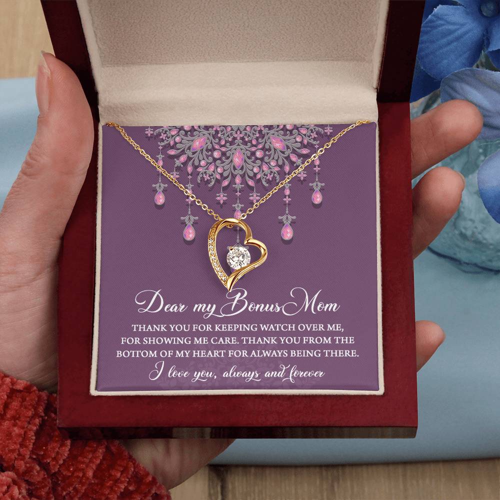 Bonus Mom-Always Being There Forever Love Pendant Necklace