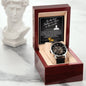 Father-In-Law-The Best-Metal Chronograph Watch - Perfect Father's Day Gift