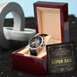 Dad-Super Dad Certificate-Metal Chronograph Watch - Perfect Father's Day Gift