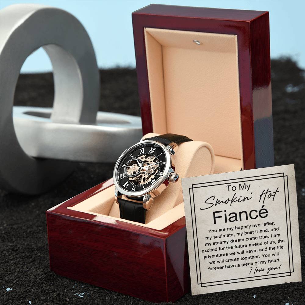 Smokin' Hot Fiancé' | Openwork Watch - A Poetic Symphony of Love and Time