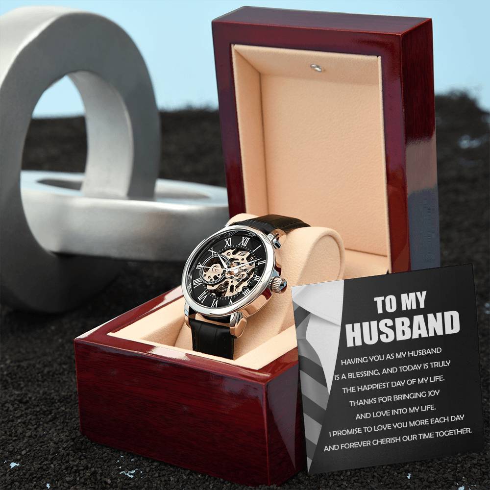 To My Husband: Openwork Watch - A Timeless Expression of Love and Style
