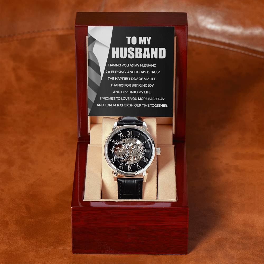 To My Husband: Openwork Watch - A Timeless Expression of Love and Style