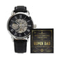 Dad-Super Dad Certificate-Metal Chronograph Watch - Perfect Father's Day Gift