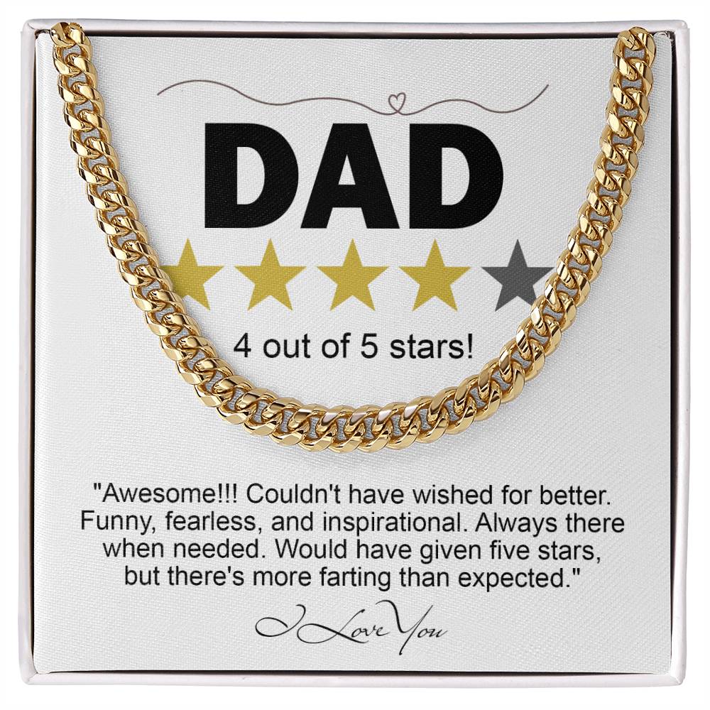Dad-Five Stars Exquisite Cuban Link Chain | Ideal Father's Day Gift