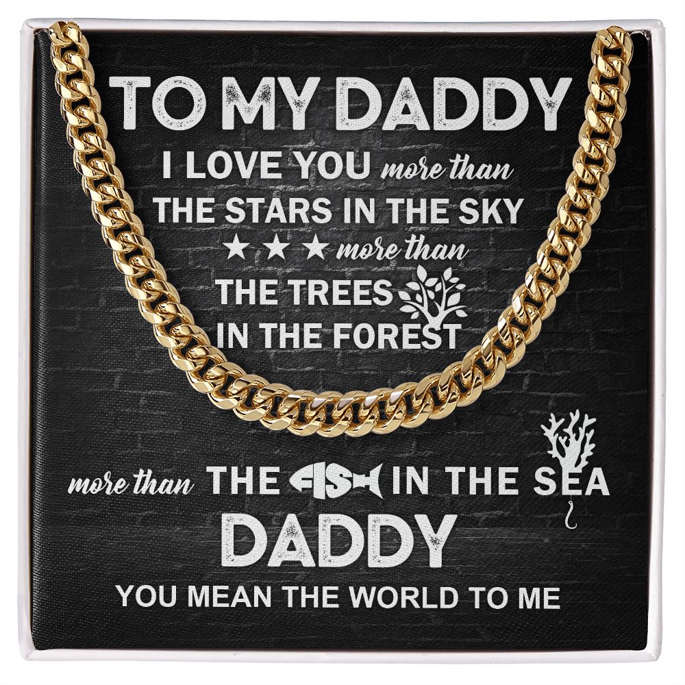 Daddy, You're the Center of My World: Cuban Chain Necklace for Father's Day 💖💖