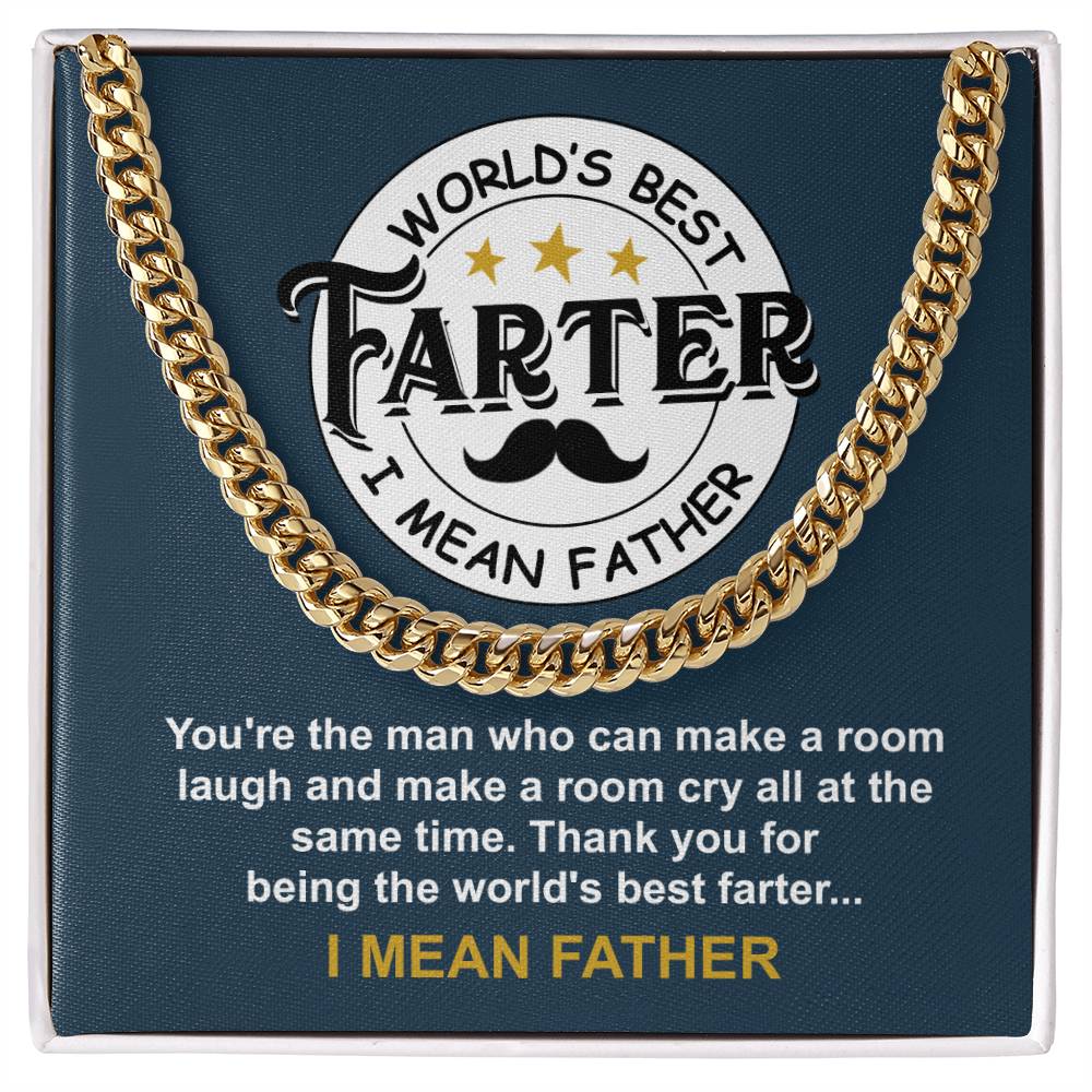 Dad-World_s Best Farter Exquisite Cuban Link Chain | Ideal Father's Day Gift