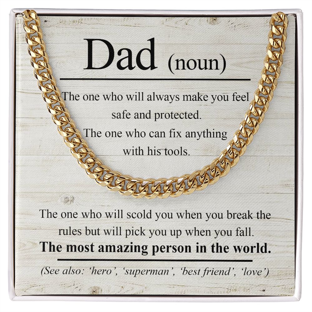 Cuban Necklace for Dad: The Protector, The Fixer, The Most Amazing Person in the World