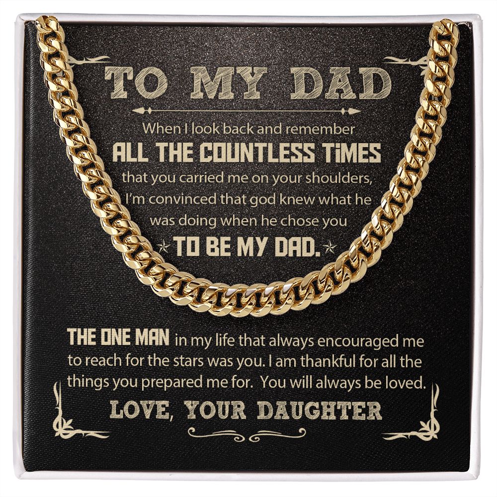 Father's Day Gift: Cuban Necklace for My Beloved Dad - A Token of Love and Gratitude from Your Daughter ππ
