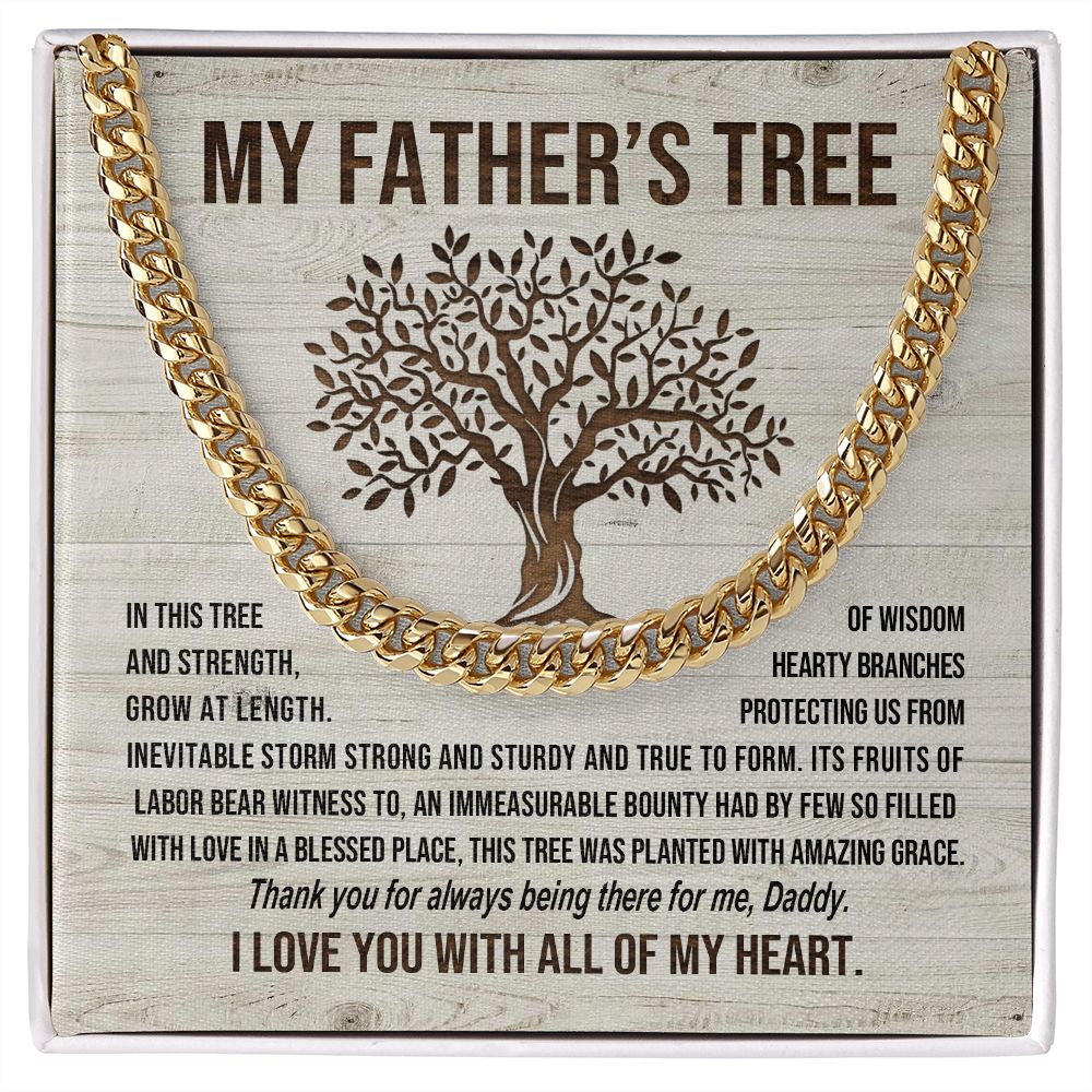 My Father's Tree: Cuban Chain Necklace: A Heartfelt Father's Day Gift for Dad.