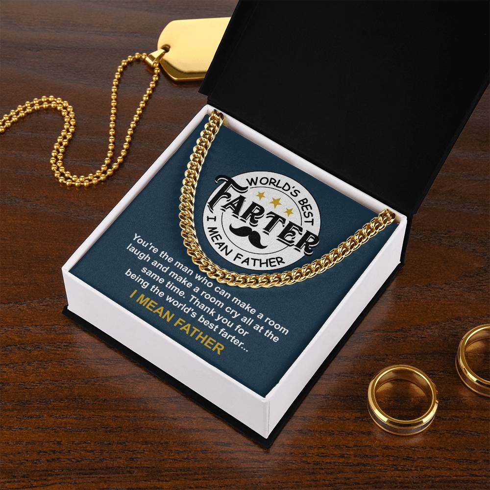 Dad-World_s Best Farter Exquisite Cuban Link Chain | Ideal Father's Day Gift
