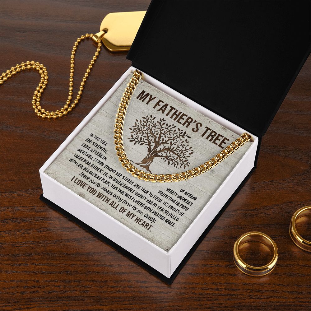 My Father's Tree: Cuban Chain Necklace: A Heartfelt Father's Day Gift for Dad.