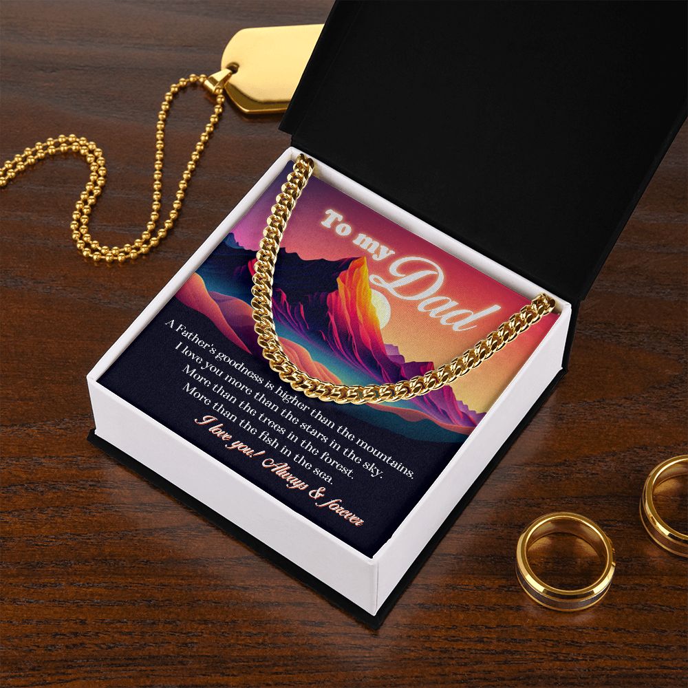 Always and Forever Cuban Chain Necklace: A Heartfelt Father's Day Gift with a Message of Love