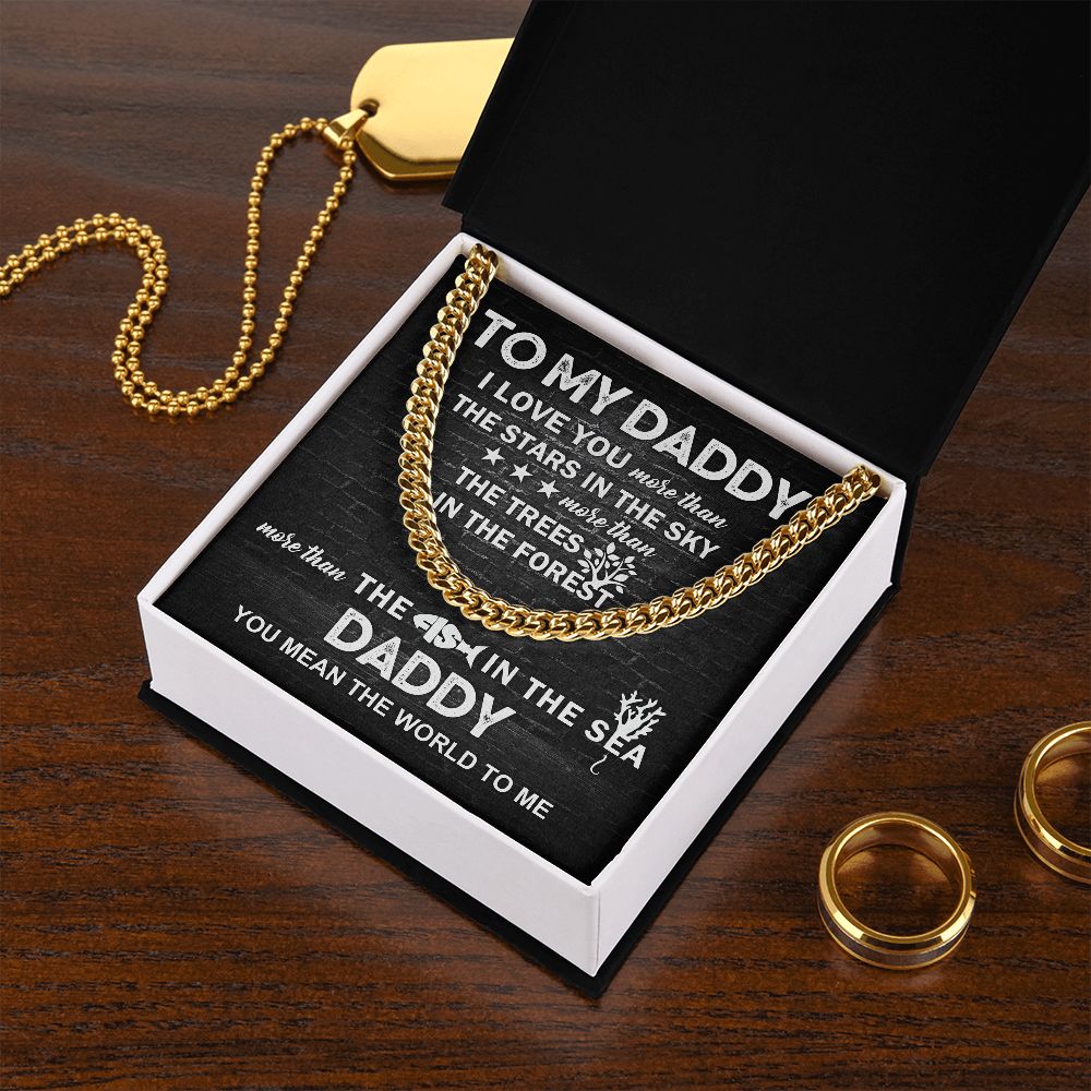 Daddy, You're the Center of My World: Cuban Chain Necklace for Father's Day 💖💖