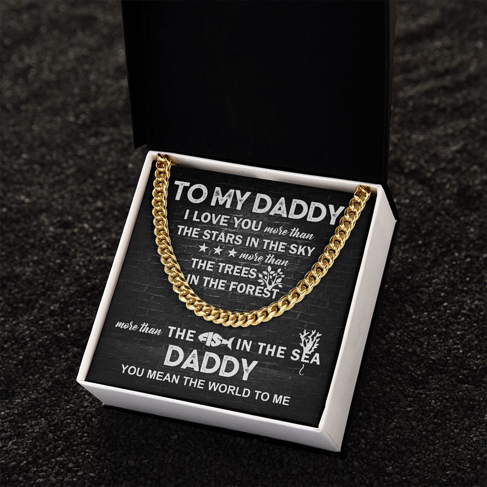 Daddy, You're the Center of My World: Cuban Chain Necklace for Father's Day 💖💖