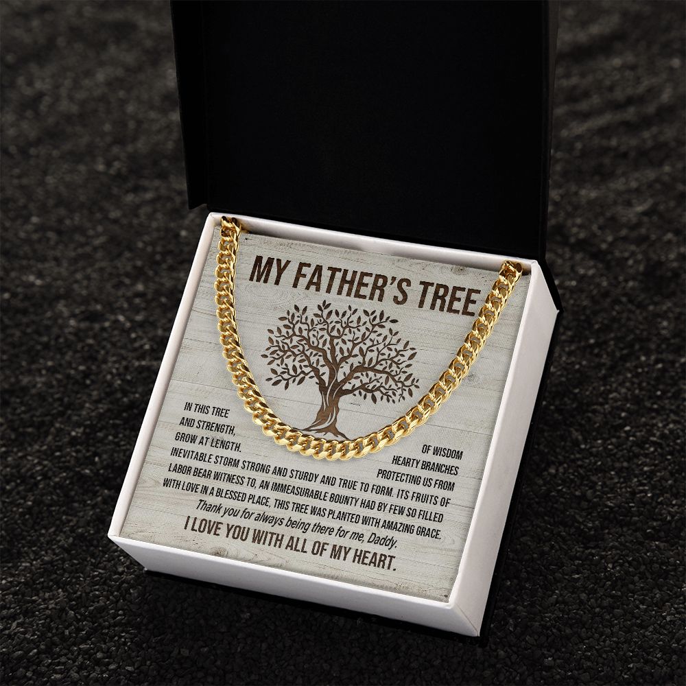 My Father's Tree: Cuban Chain Necklace: A Heartfelt Father's Day Gift for Dad.