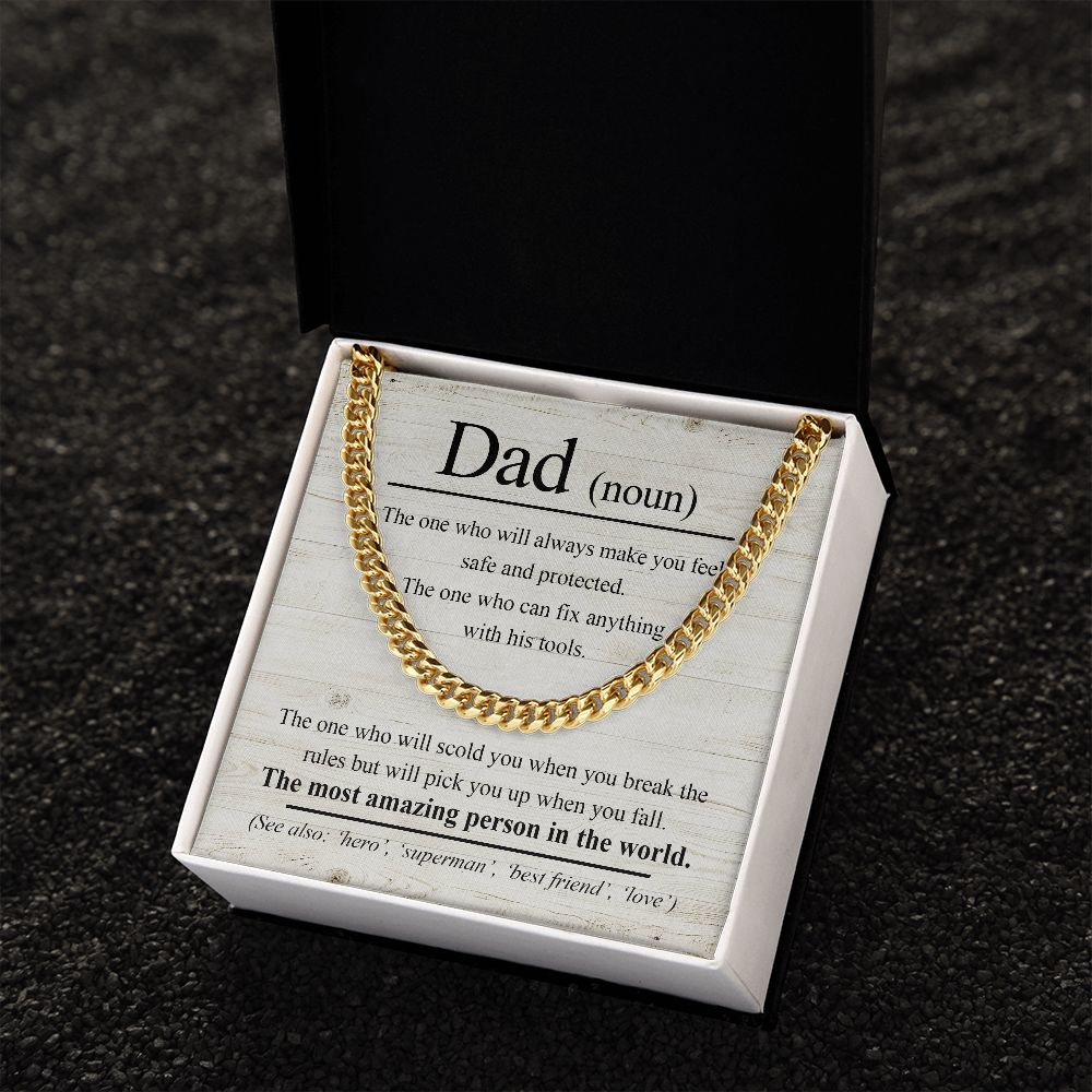 Cuban Necklace for Dad: The Protector, The Fixer, The Most Amazing Person in the World