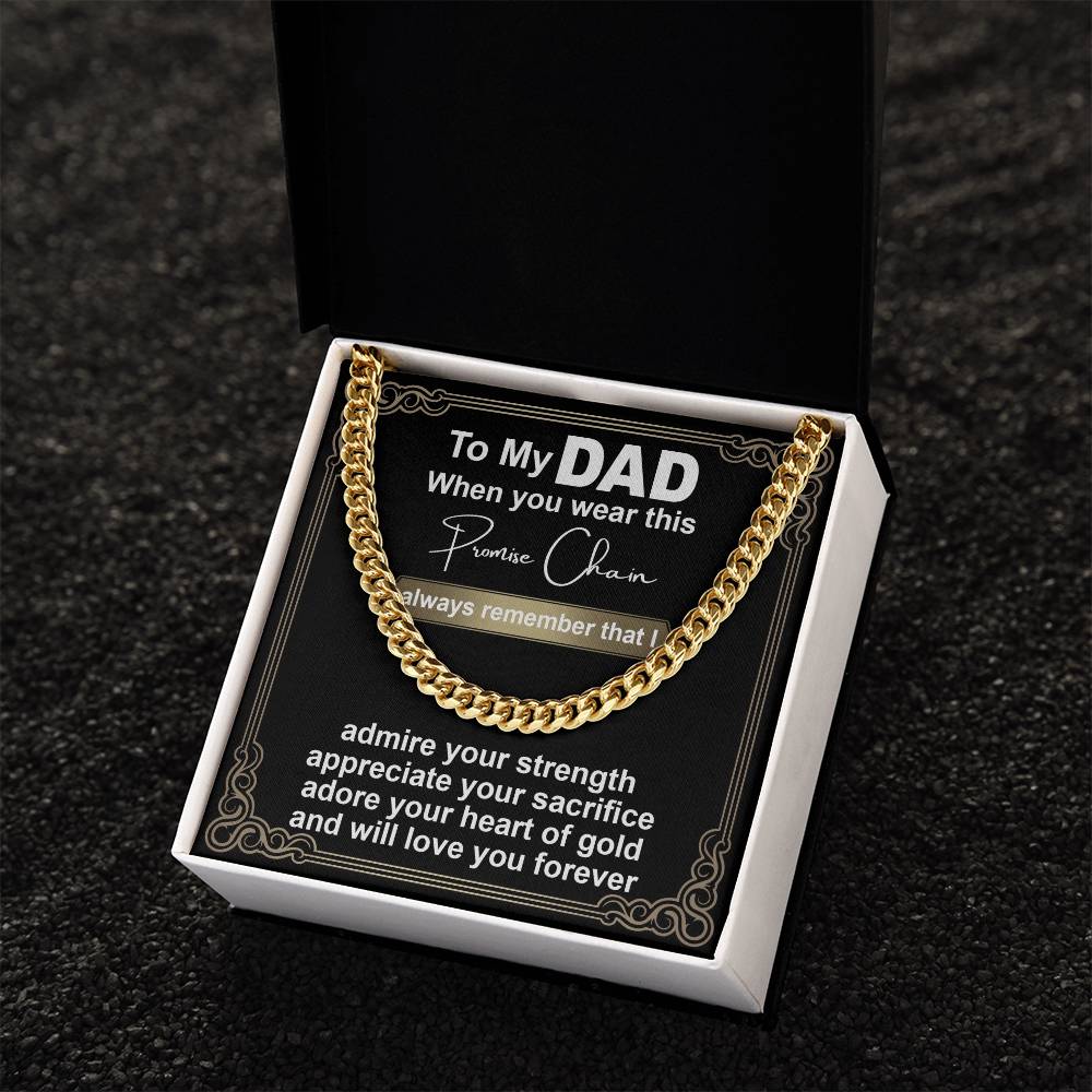 Dad-Promise Chain Exquisite Cuban Link Chain | Ideal Father's Day Gift