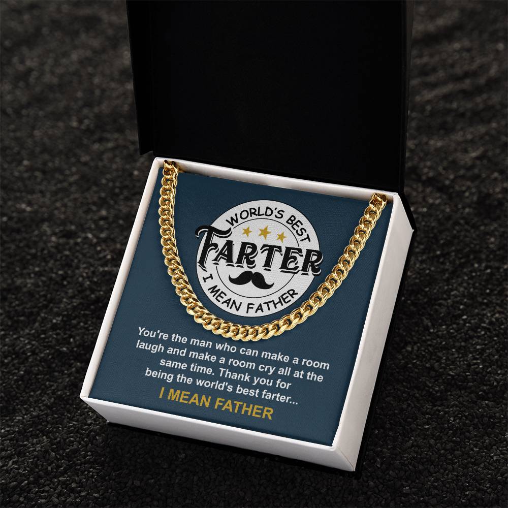 Dad-World_s Best Farter Exquisite Cuban Link Chain | Ideal Father's Day Gift
