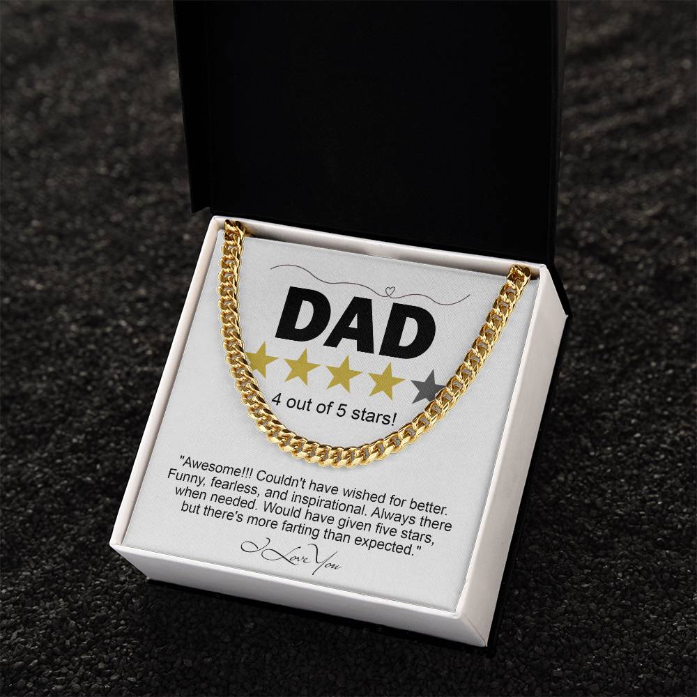 Dad-Five Stars Exquisite Cuban Link Chain | Ideal Father's Day Gift