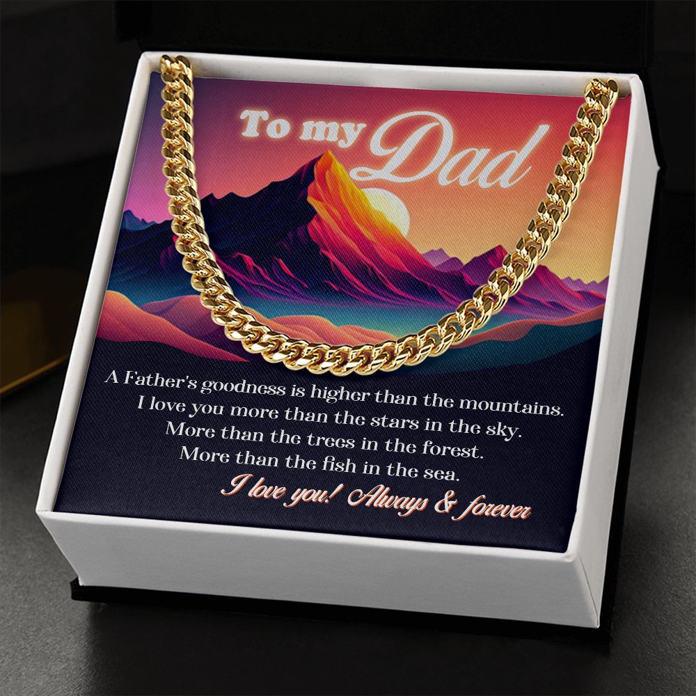 Always and Forever Cuban Chain Necklace: A Heartfelt Father's Day Gift with a Message of Love