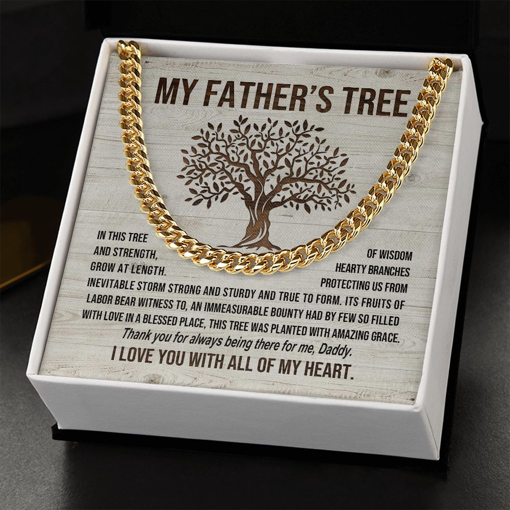 My Father's Tree: Cuban Chain Necklace: A Heartfelt Father's Day Gift for Dad.