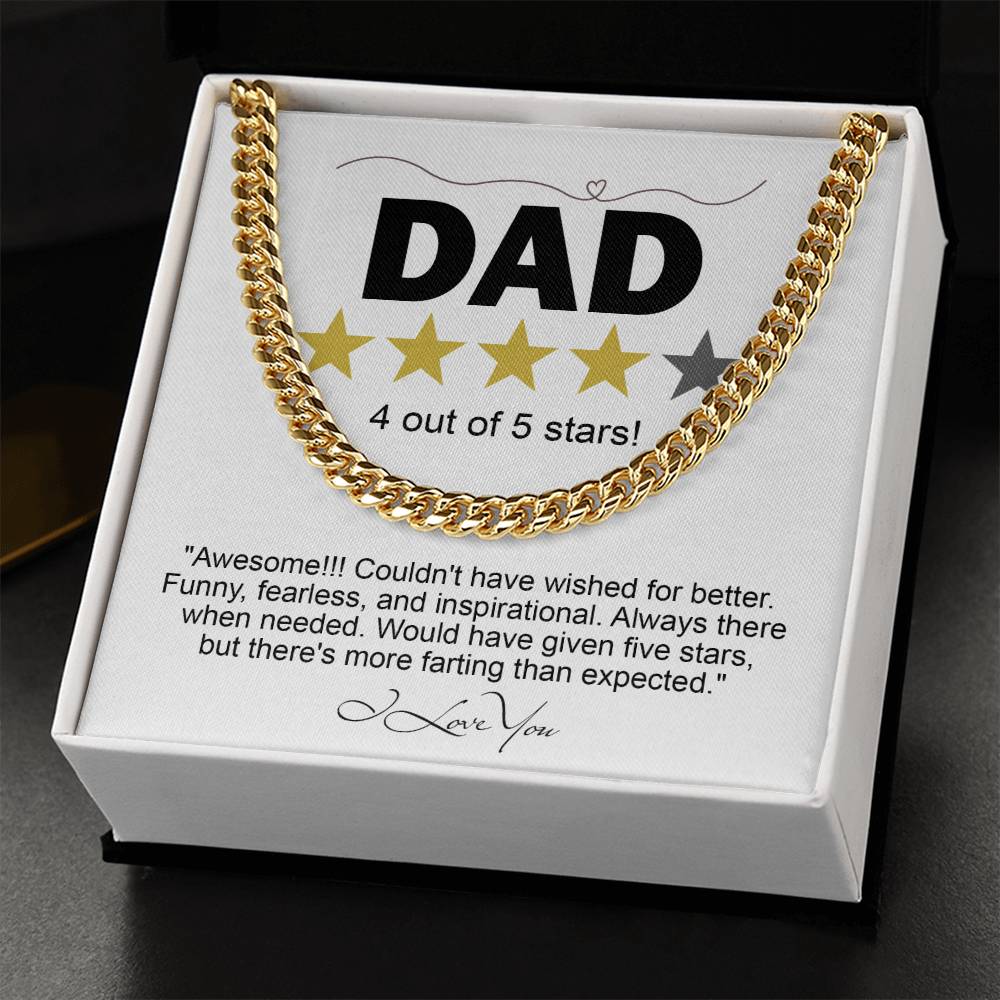 Dad-Five Stars Exquisite Cuban Link Chain | Ideal Father's Day Gift