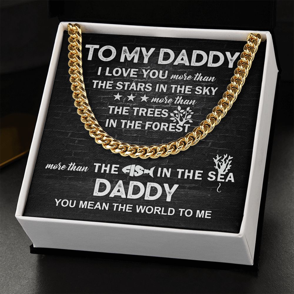 Daddy, You're the Center of My World: Cuban Chain Necklace for Father's Day 💖💖
