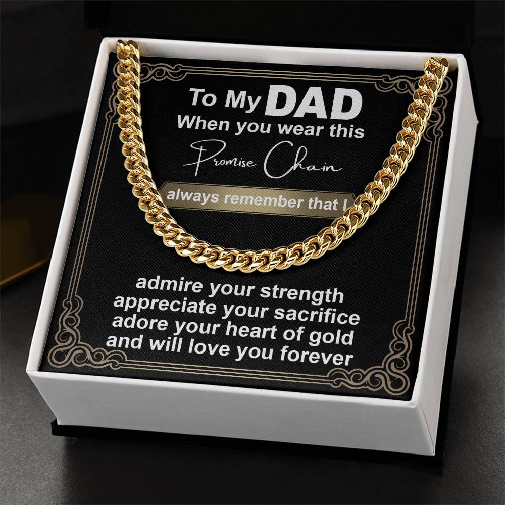 Dad-Promise Chain Exquisite Cuban Link Chain | Ideal Father's Day Gift