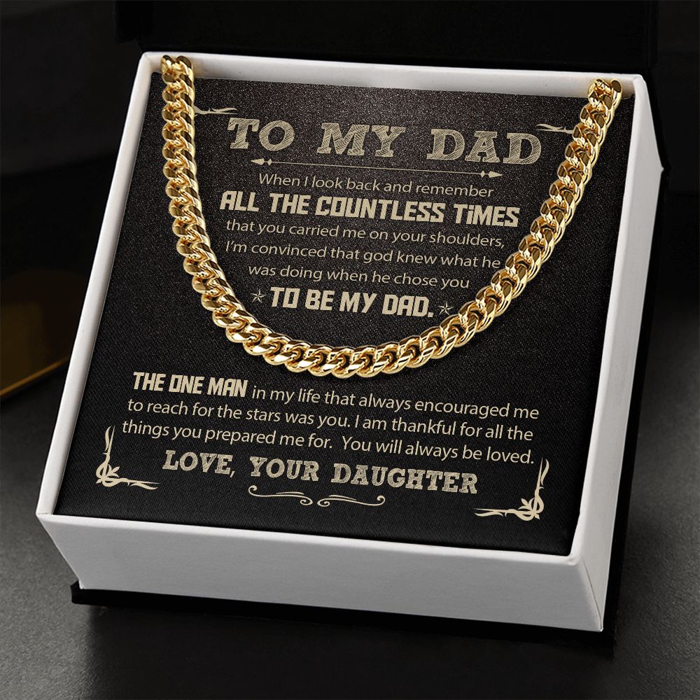 Father's Day Gift: Cuban Necklace for My Beloved Dad - A Token of Love and Gratitude from Your Daughter ππ