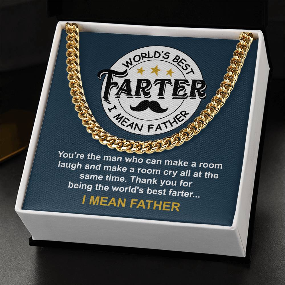 Dad-World_s Best Farter Exquisite Cuban Link Chain | Ideal Father's Day Gift