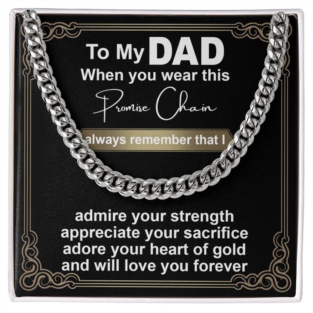 Dad-Promise Chain Exquisite Cuban Link Chain | Ideal Father's Day Gift