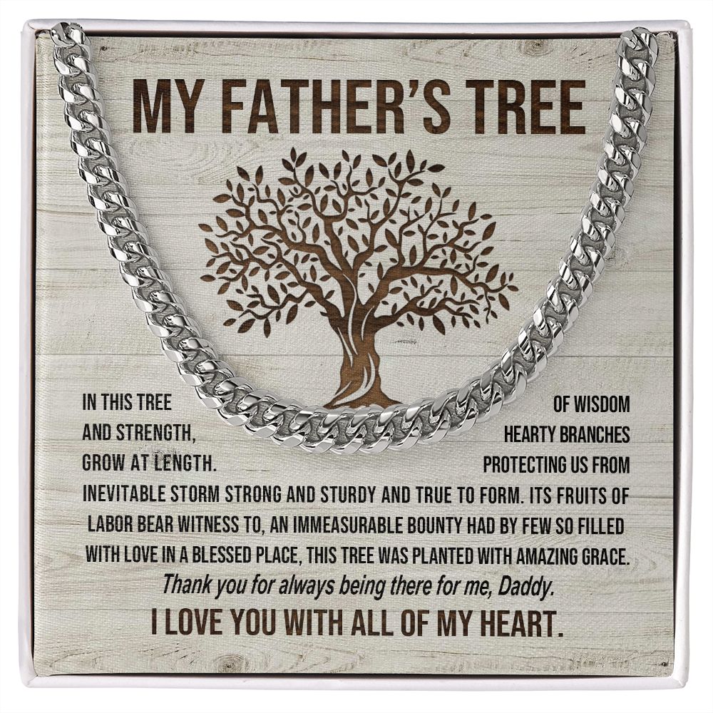 My Father's Tree: Cuban Chain Necklace: A Heartfelt Father's Day Gift for Dad.
